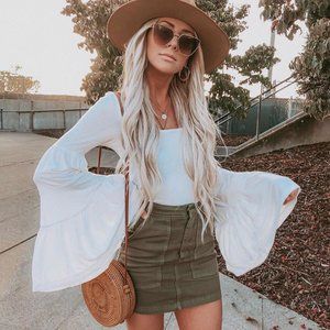 Free People Babetown Bell Sleeve Top